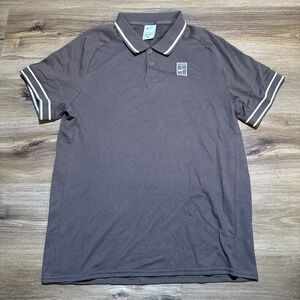 Nike Tennis Men's MEDIUM Polo Brown Baroque Perforated FQ2101-237 Court Heritage